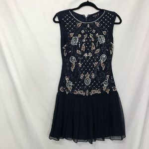 TFNC London Blue Hand Beaded Flapper Style Dress